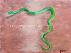 "Crown Ground snake, Cobra-verde, Erythrolamprus viridis", por Talon Neto Pilan